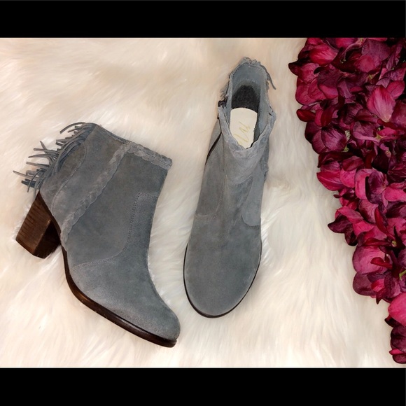 MATISSE Gray Suede Fringe Booties - Picture 2 of 6